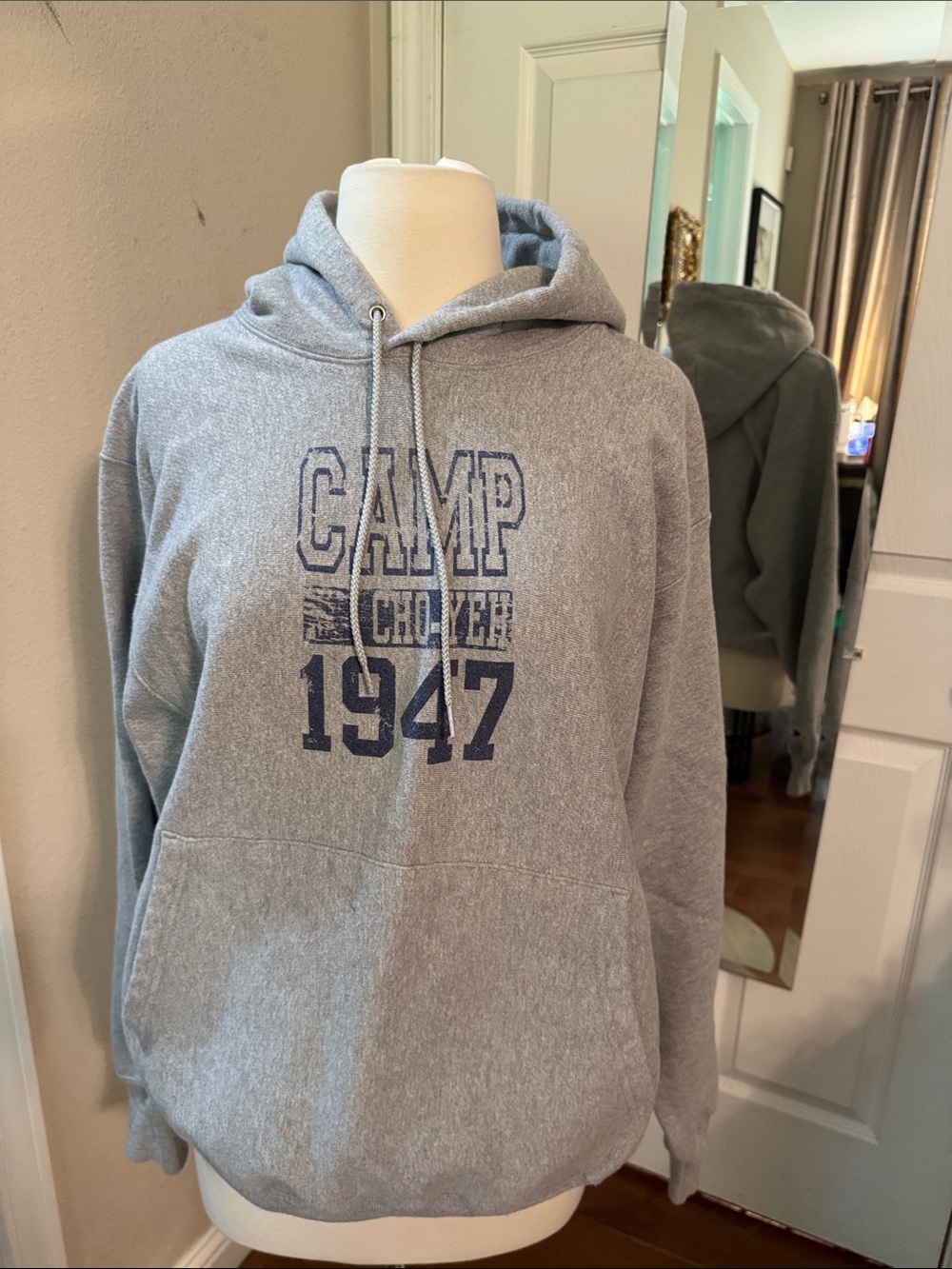 Champion Gray 'CAMP 1947' Pullover Hoodie